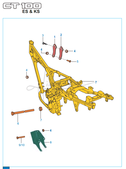 This is an image of Engine Mountings - Boxer CT 100 KS/ES