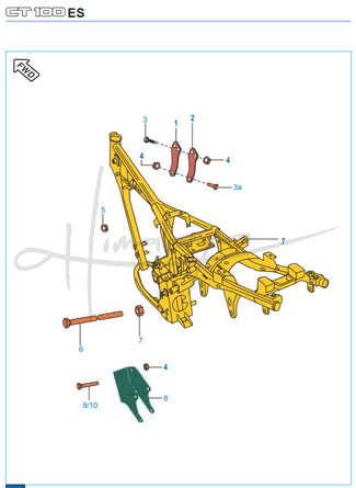 This is an image of Engine Mountings - Boxer CT 100 Alloy