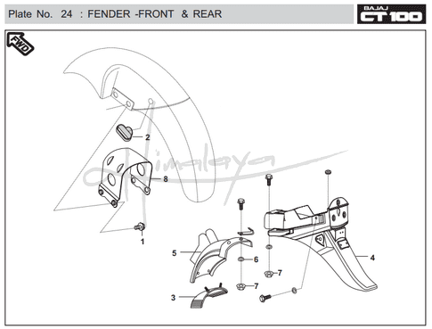 This is an image of Fender Front Rear - Boxer CT 100 EU2