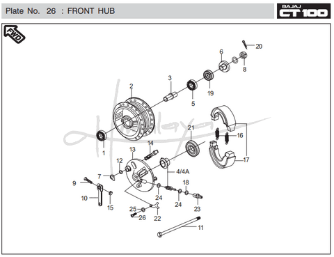 Front Hub - Boxer CT 100 EU2