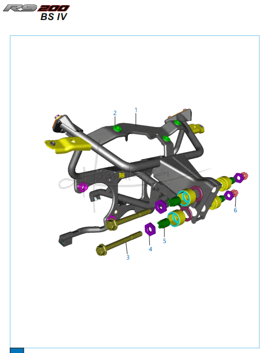 This is an image of Fairing Structure - Pulsar RS 200