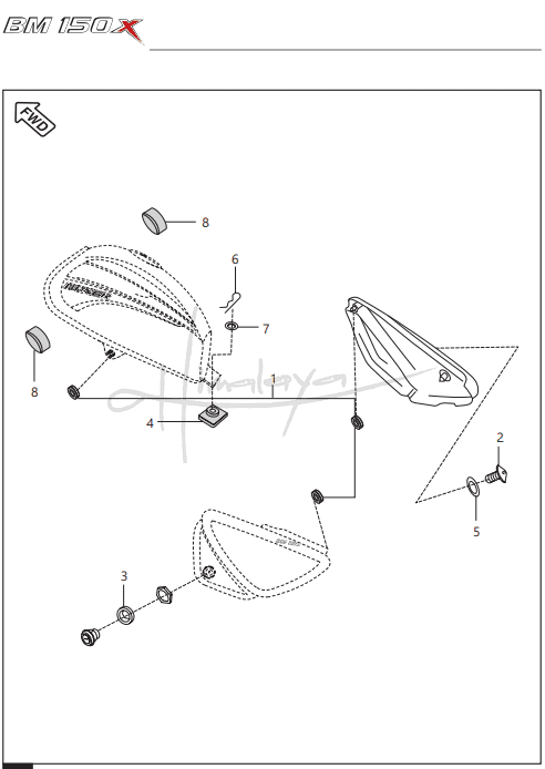 Fittings Fuel Tank Side Cover Cover Seat - Boxer 150