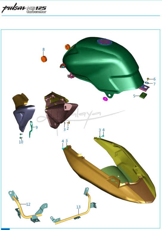 Fittings Fuel Tank Side Cover Cover Seat - Pulsar