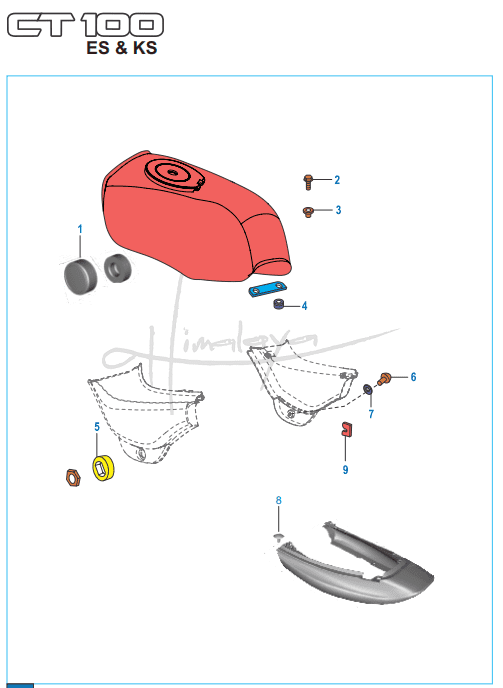 Fittings Petrol Tank Side Covers Seat Cowl - Boxer CT 100 KS/ES