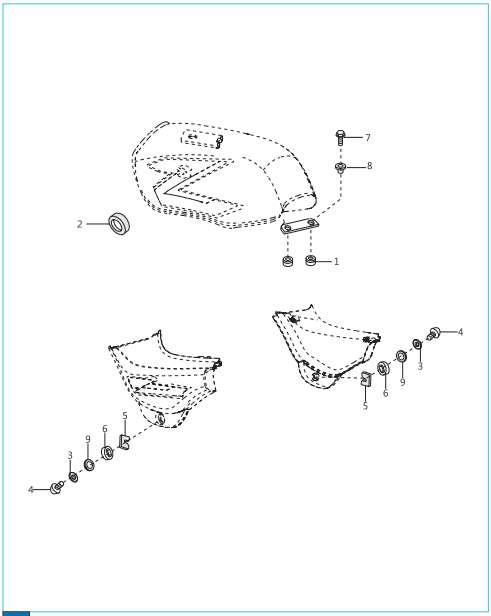 This is an image of Fittings Petrol Tank Side Covers - Boxer S EU3