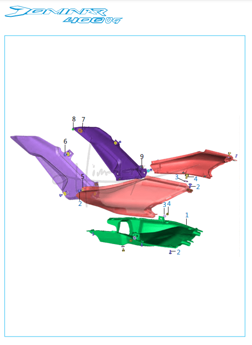 This is an image of Fittings Side Covers Cover Seat - Dominar 400 UG