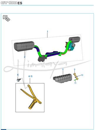 Foot Rest Rider Pillion - Boxer CT 100 Alloy