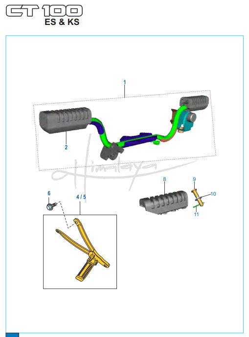 This is an image of Foot Rest Rider Pillion - Boxer CT 100 KS/ES