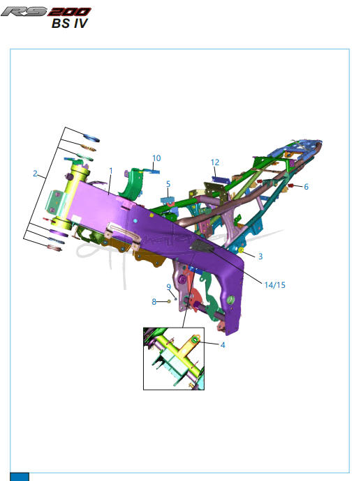 This is an image of Frame and Frame Fitting - Pulsar RS 200