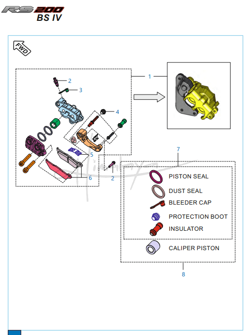 This is an image of Front Disc Brake - Pulsar RS 200