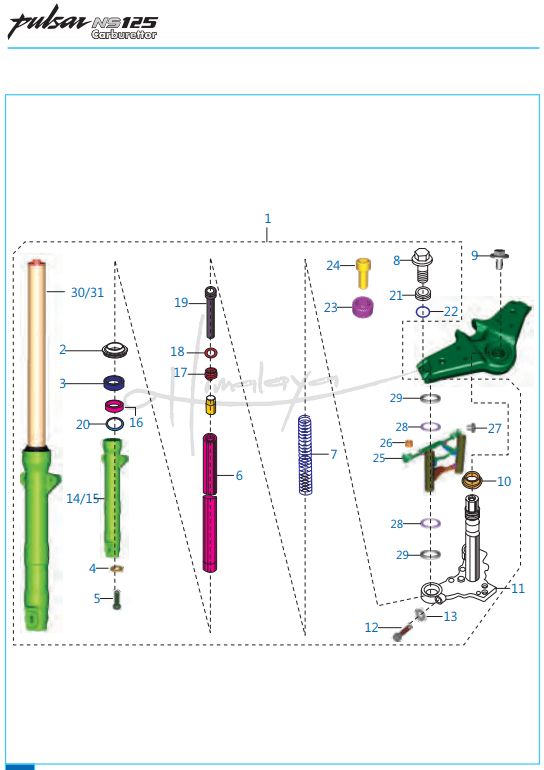 This is an image of Front Fork - Pulsar NS 125