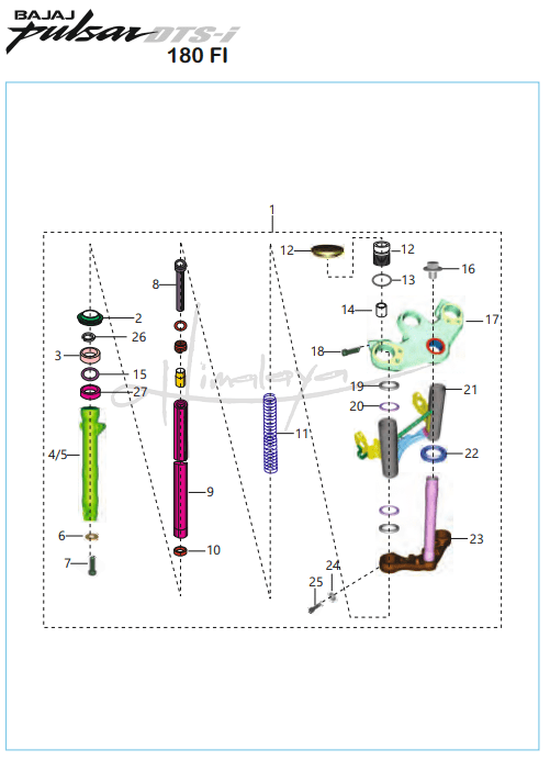 Front Fork - Pulsar 180 FI Neon