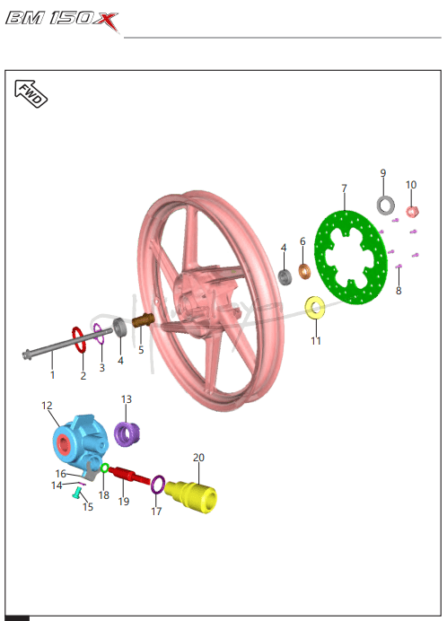 Front Hub for Disc Brake - Boxer 150X