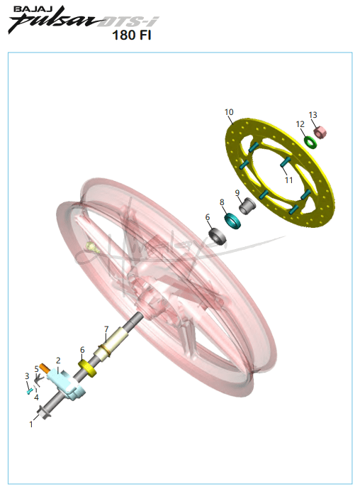 Front Hub - Pulsar 180 FI Neon