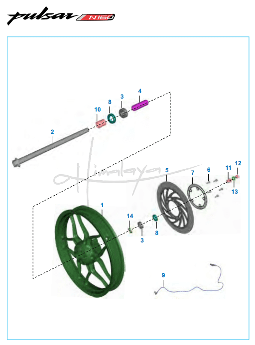 This is an image of Front Hub - Pulsar N160 Dual ABS