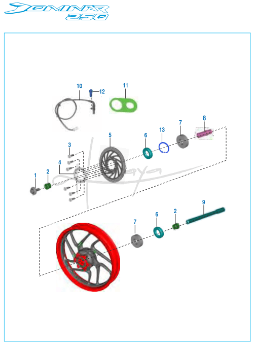 This is an image of Front Hub - Dominar 250