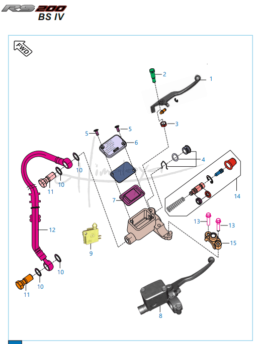 Front Master Cylinder - Pulsar RS 200