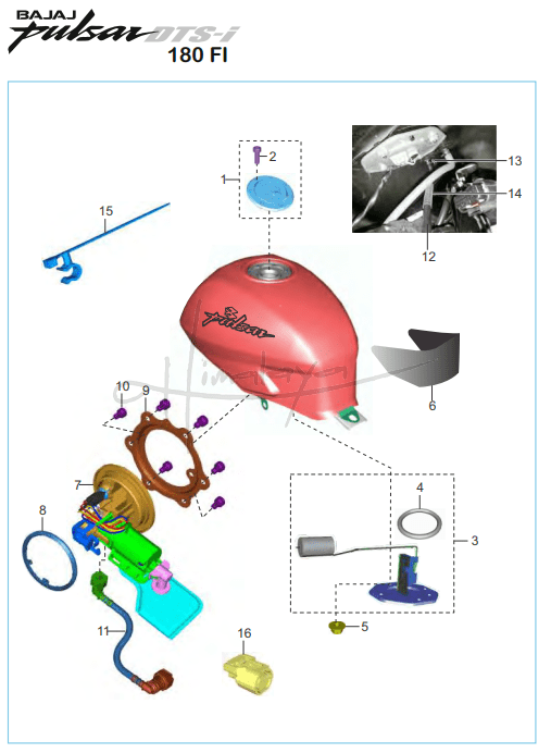 Fuel Tank Cap Tank Fuel Gauge Fuel Pump - Pulsar 180