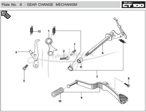 Gear Change Mechanism - Boxer CT 100 EU2