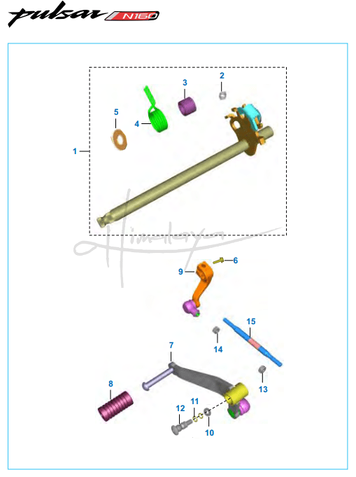 This is an image of Gear Change Mechanism - Pulsar N160 Dual ABS