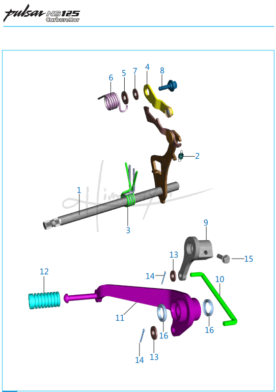 This is an image of Gear Change Mechanism - Pulsar NS 125