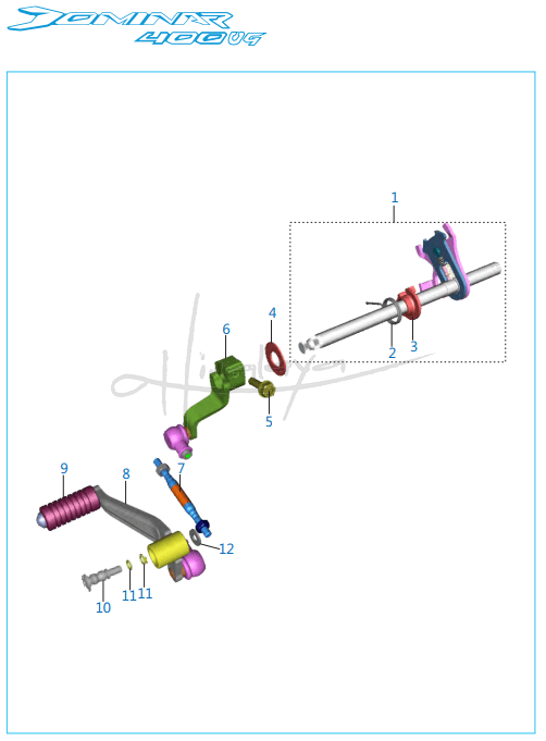 This is an image of Gear Change Mechanism - Dominar 400 UG