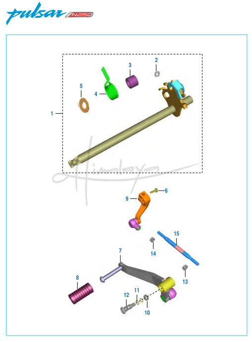 This is an image of Gear Change Mechanism - Pulsar N 250