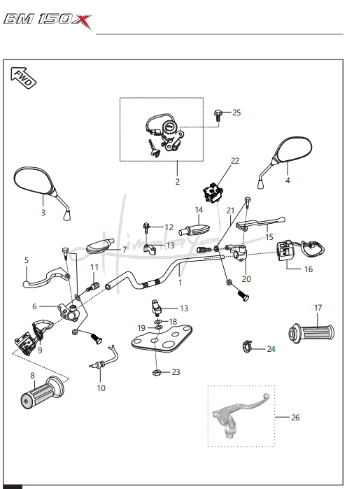 This is an image of Handle Bar - Boxer 150X