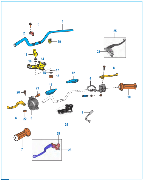 This is an image of Handle Bar Assembly - Boxer S EU3