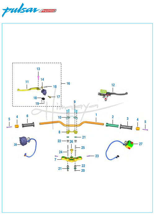 This is an image of Handle Bar Assembly - Pulsar N 250