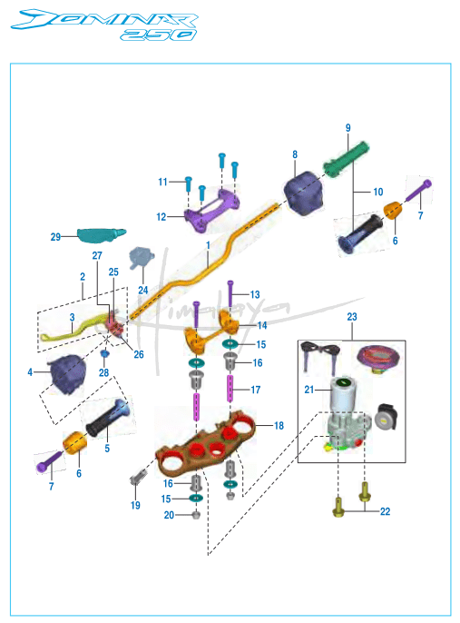 This is an image of Handle Bar Assembly - Dominar 250