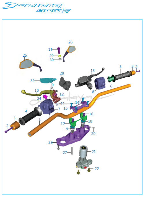 This is an image of Handle Bar Assembly - Dominar 400 UG