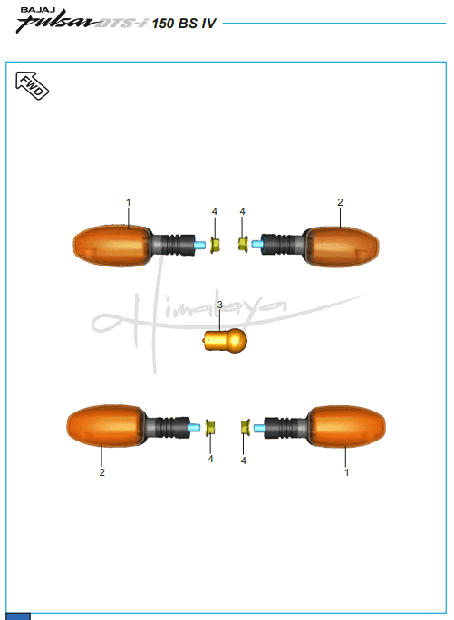 This is an image of Indicator Light Assembly - Pulsar 150 Neon