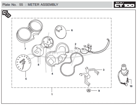 This is an image of Meter Assembly - Boxer CT 100 EU2