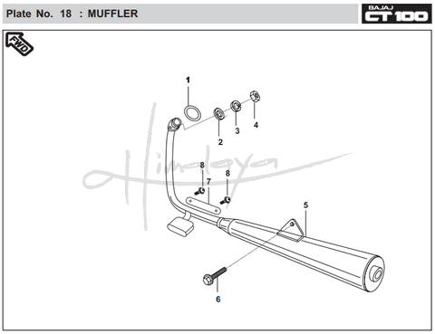 This is an image of Muffler - Boxer CT 100 EU2