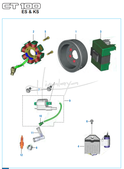 This is an image of Magneto CDI HT Coil - Boxer CT 100 KS/ES