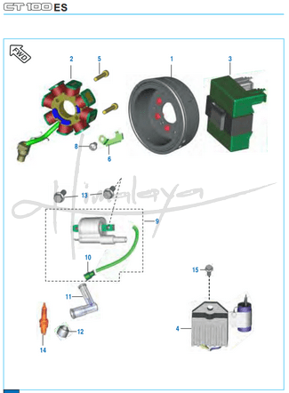 This is an image of Magnet CDI HT Coil - Boxer CT 100 Alloy