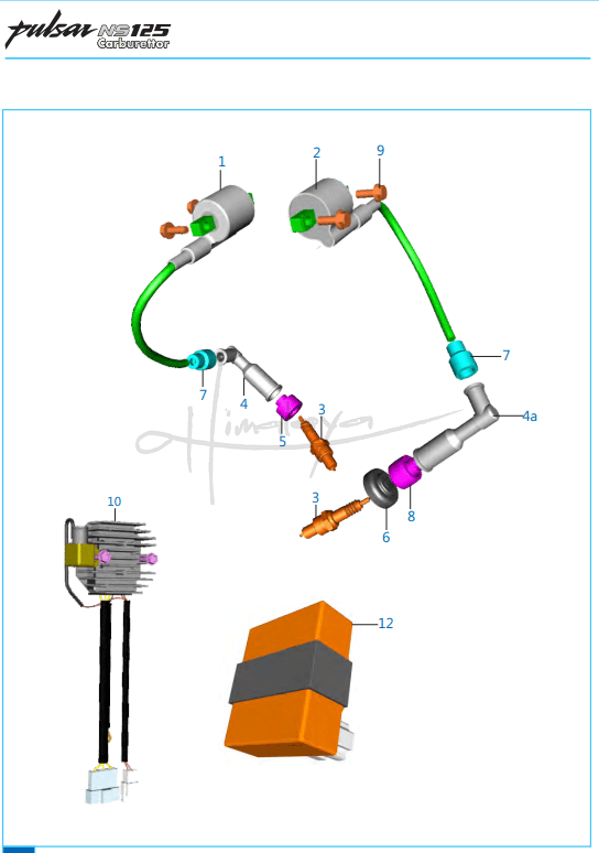 This is an image of Magneto CDI HT Coil - Pulsar NS 125