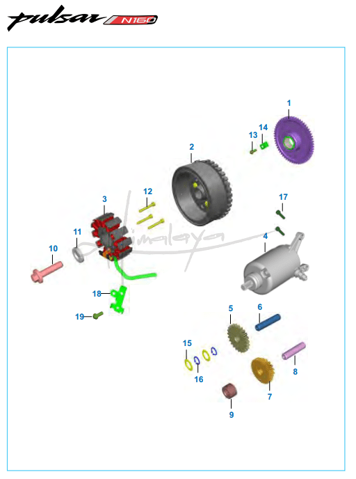 This is an image of Magneto Starter Motor - Pulsar N160 Dual ABS