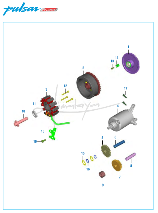 This is an image of Magneto Starter Motor - Pulsar N 250