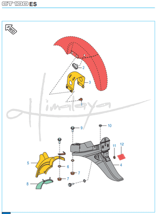 This is an image of Mudguard Front Rear - Boxer CT 100 Alloy