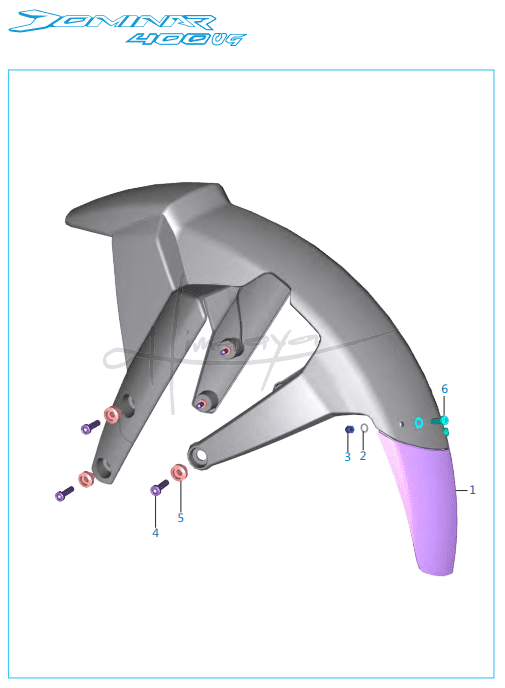 This is an image of Mudguard Front Rear - Dominar 400 UG