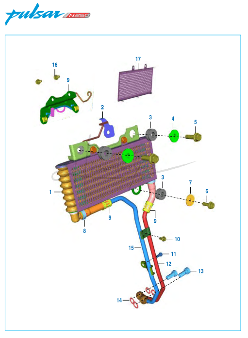 This is an image of Oil Cooler - Pulsar N 250