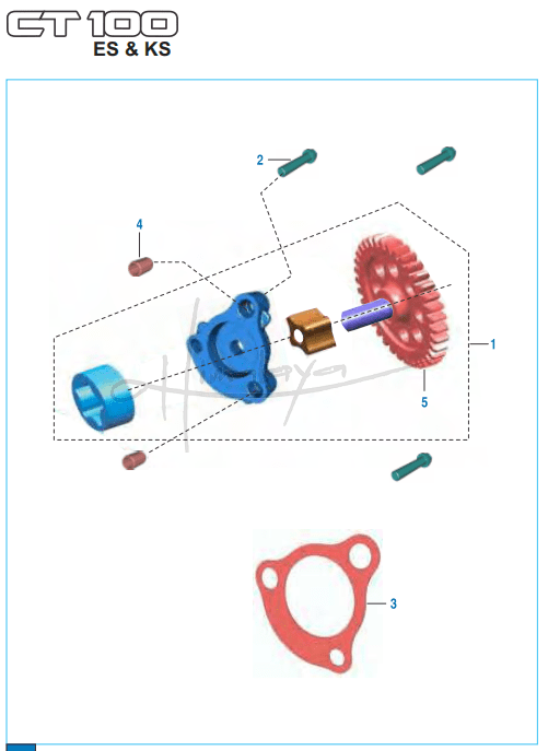 This is an image of Oil Pump Assembly - Boxer CT 100 KS/ES