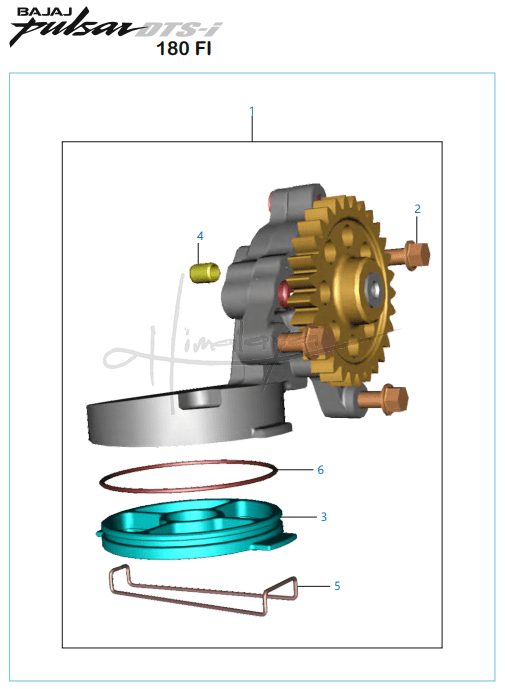 This is an image of Oil Pump Assembly - Pulsar 180 FI Neon