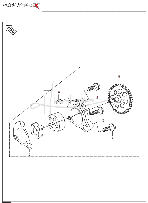 This is an image of Oil Pump - Boxer 150X