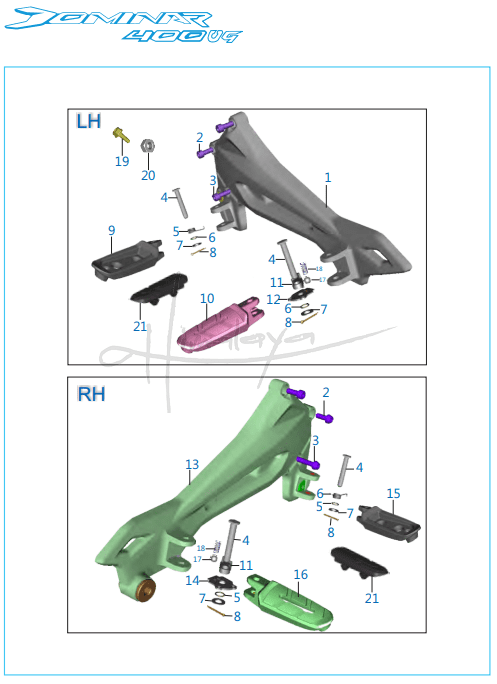 This is an image of Pillion Foot Rest Holder - Dominar 400 UG