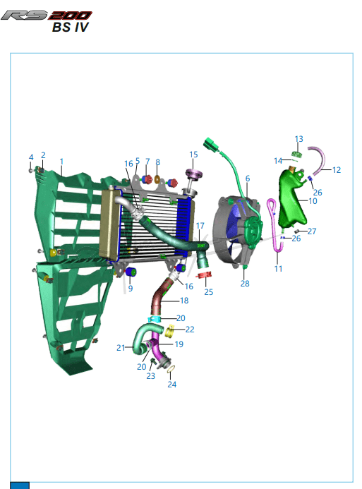 This is an image of Radiator - Pulsar RS 200