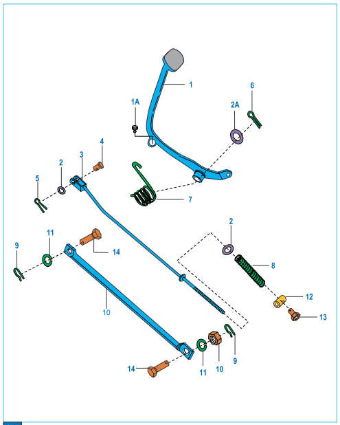 This is an image of Rear Brake Pedal - Boxer S EU3