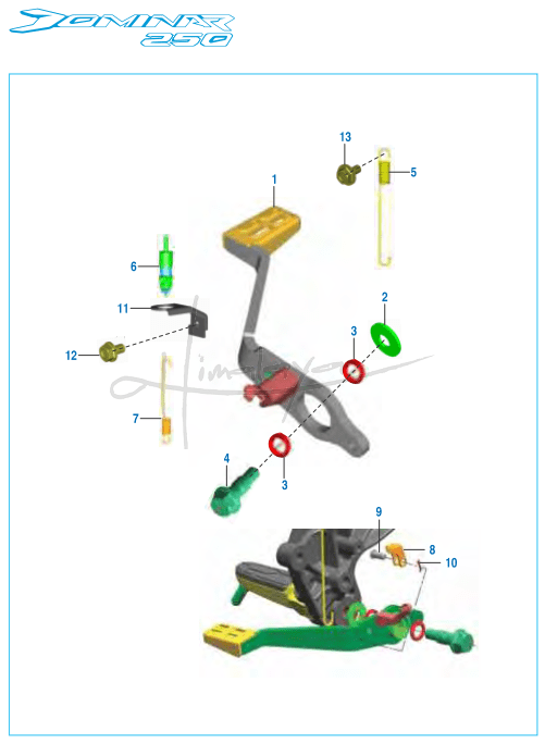 This is an image of Rear Brake Pedal - Dominar 250